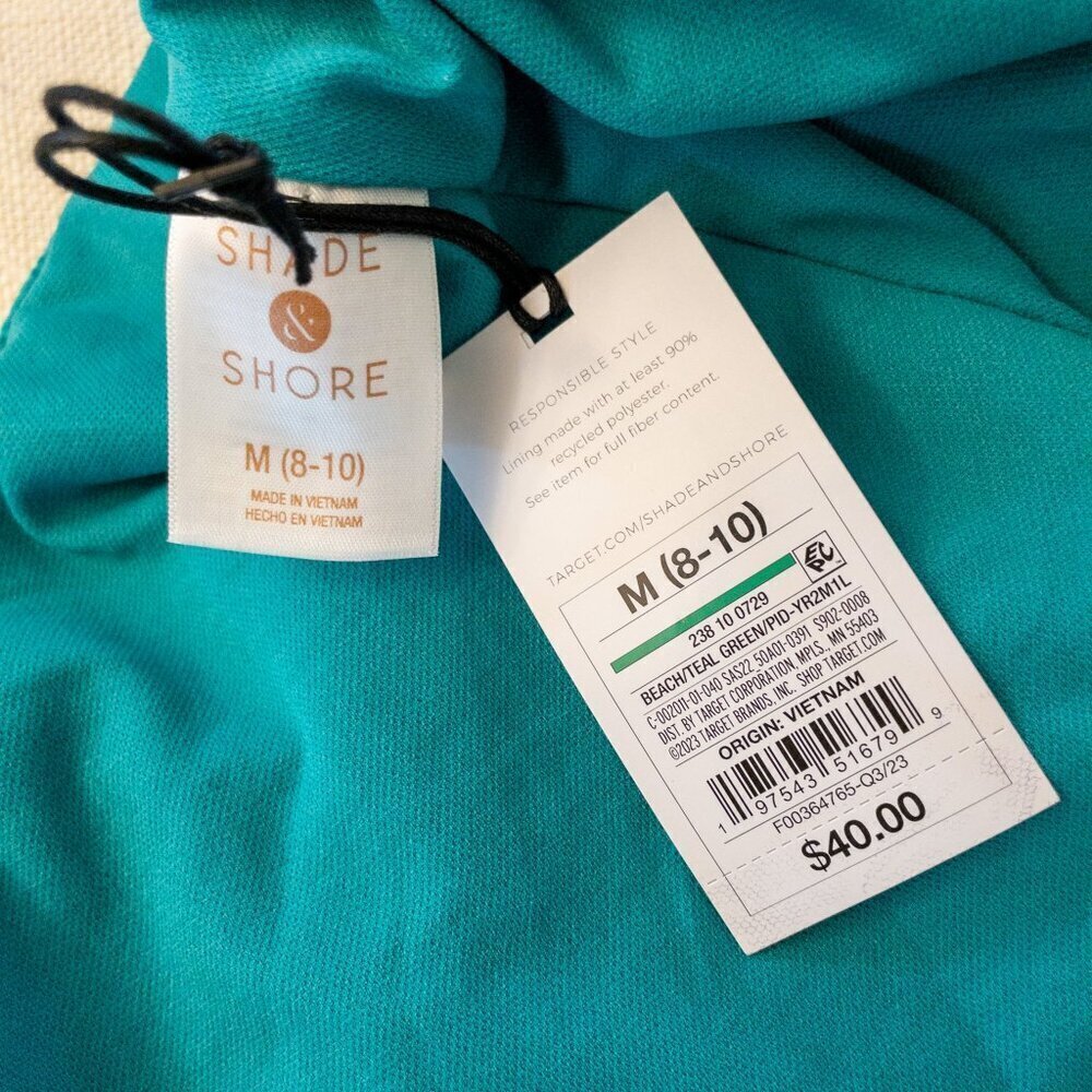 Shade & Shore Textured Teal One-Piece Swimsuit – Size M (8–10) | NWT - Picture 3 of 4